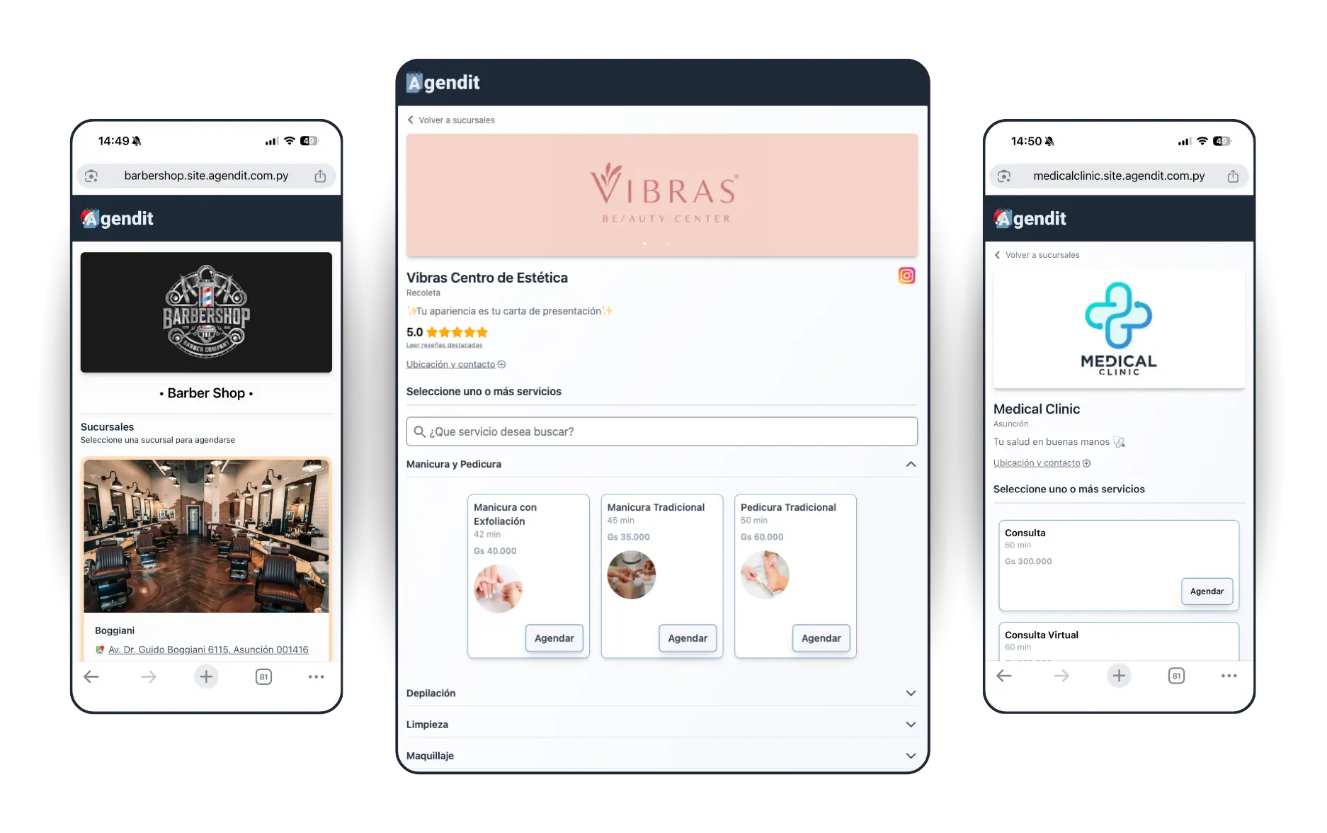 Sitio web de reservas